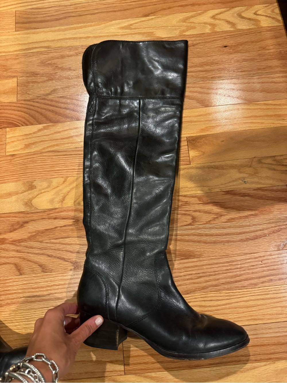 Frye size 8.5 Black Over-the-Knee Leather Boots